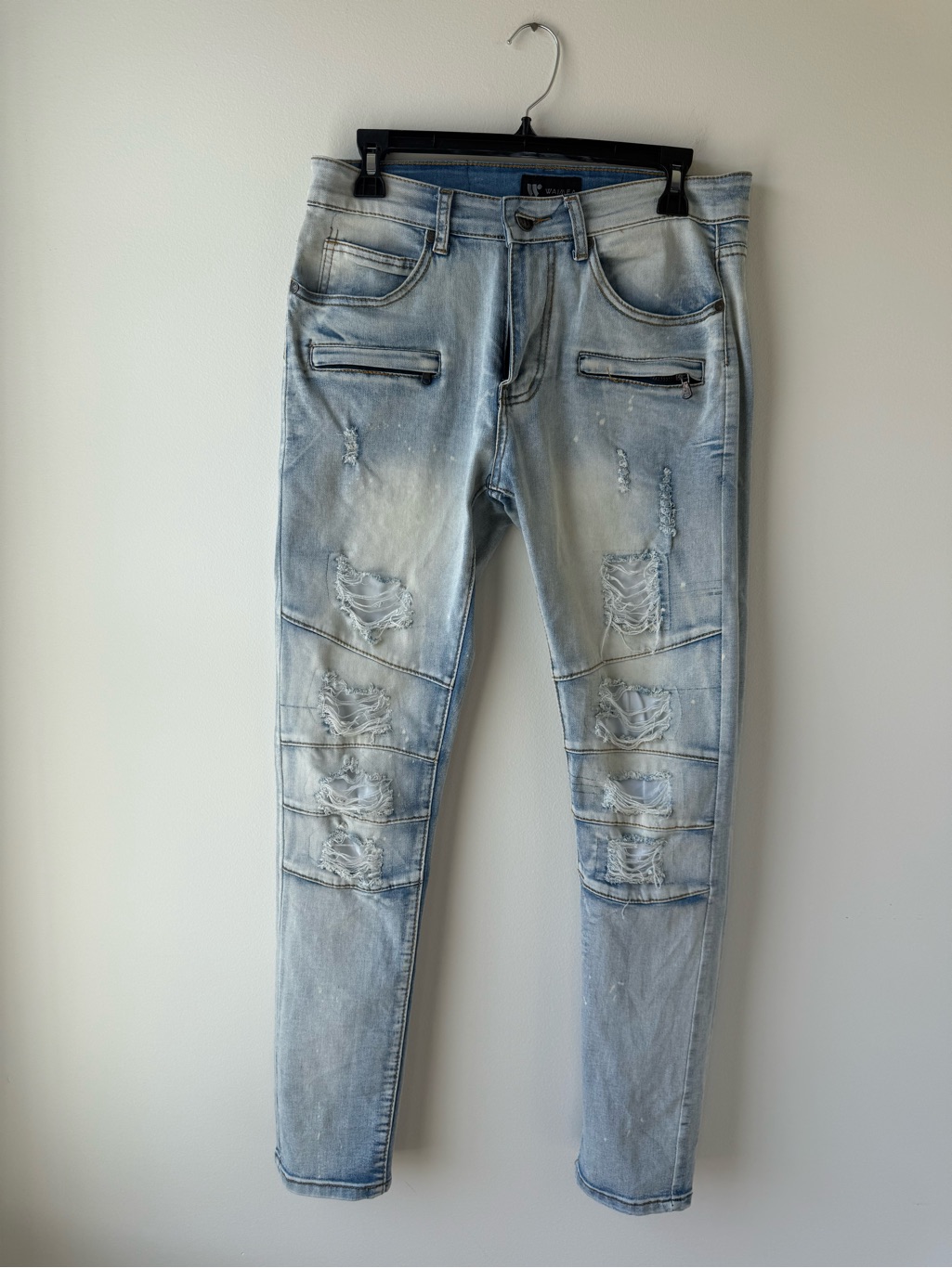Waimea Light Blue Distressed Skinny Jeans - Men's Slim Fit (Never Worn)